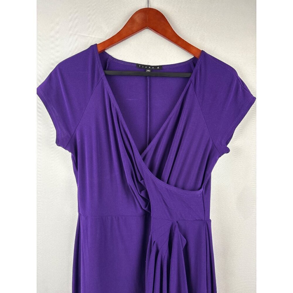 Tiana B. Womens Purple Wrap Dress PS